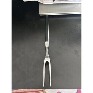 Vintage EKCO FLINT Stainless 2 Prong Carving Serving Meat Fork 11.75"